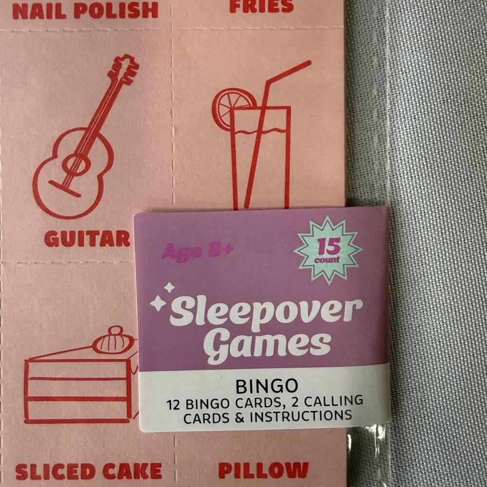 Slumber Party Kit- Banner, Games & More! Perfect For Fun Night! 7 Piece Set!NIP